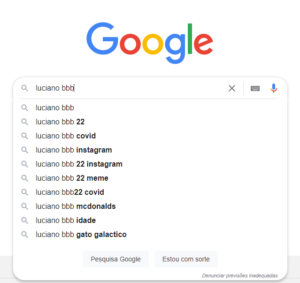 pesquisa no Google após luciano virar garoto propaganda do mc donalds